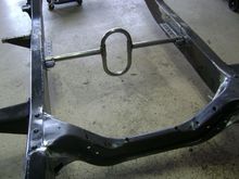 The new driveshaft loop/crossmember. I can shorten the lower half