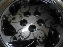 Final shot of wheels with airbrush work.