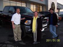 At the dealership with my Wife and the Dodge Salesman who is also a good friend of ours.