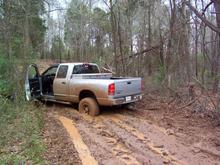 In a little rut.
Before Road Armor bumper install, All stock except for 33 inch Pro-Comp tires on stock wheels.
