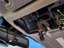 Location where I mounted the hardware kit module and extra wiring, wrapped in felt tape to prevent rattles.