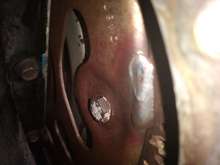 Bolt looks okay, the shiny circle around the bolt is when I tightened it down with a socket when I originally reinstalled it.