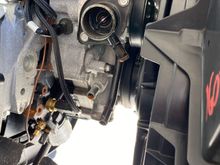 Old thermostat housing and fan clearance.