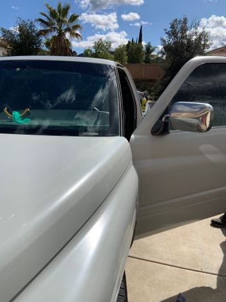 Swapping out the mirrors for the black plastic, later model Gen 2 mirrors.
