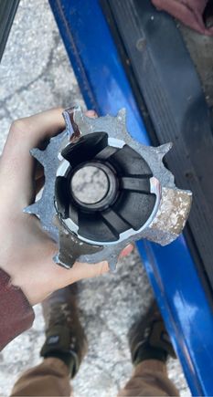 the cracked off remnant of the nose cone 