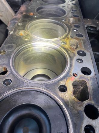 Feeling excited about seeing the cross hatching on all 6 cylinders with no scratches I can see with the motor still in the truck. I’m no pro but I believe this is a good sign so far as to the health of the block?