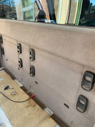 Today I started working on the car audio.  The truck has a stock radio, and had blown front speakers.  There’s no rear speakers or they are totally blown.  I picked up an old Kenwood Amp during a pick a part run and a set of RCA, power, and ground wires.  My intent to mount the amp and a Tripp Lite Power investor on the rear panel. 