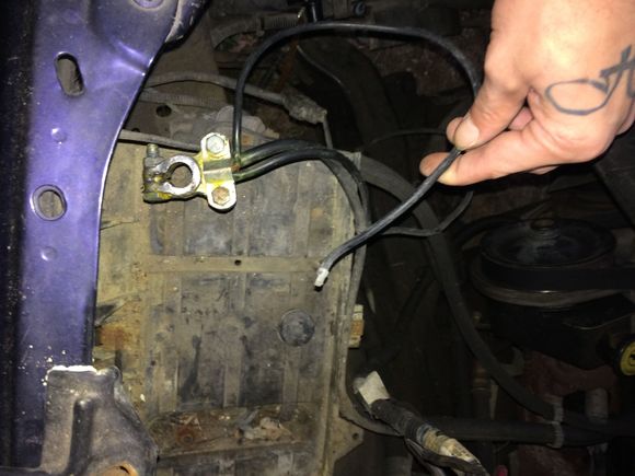 3 wires. 1 runs over to fuse box, 1 to alternator, the other is the mystery