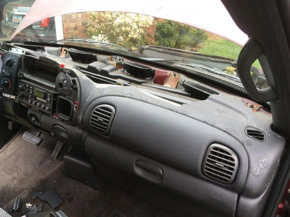 When glue-on cover was removed; before trip to shop for HVAC repairs