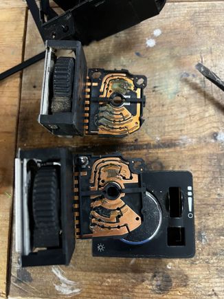 Up top is the original Ram Headlswitch
Bottom is a Dodge Durango headlight switch same year. 

The Fog light circuit is the problem and kept blowing park lamp fuses. 