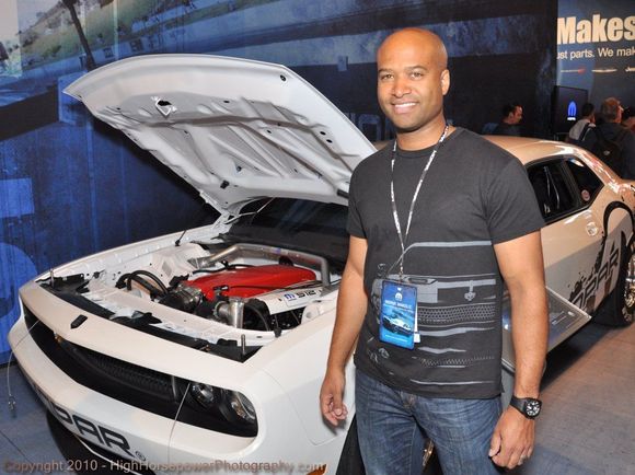 The Dodge Challenger V10 Drag Pak with Dodge brand President Ralph Gilles