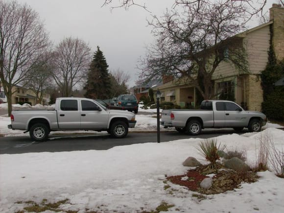 old 2wd 3.9 v6 and new 4x4 4.7 v8 quad cab.