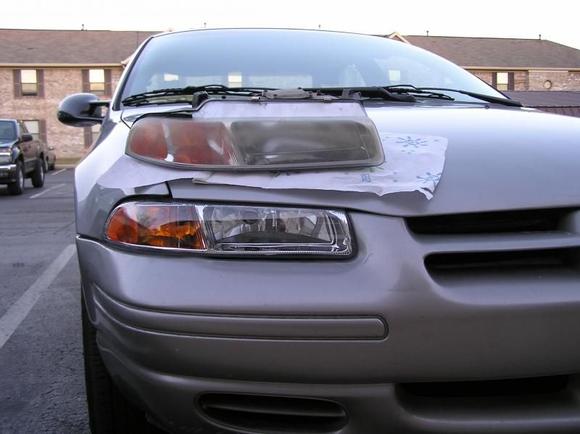 Right headlight comparison after installation