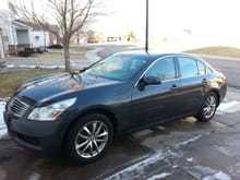 Here she is, my 2007 Infiniti G35x the afternoon I received the state title to her with 125,000 miles in January 2014.
