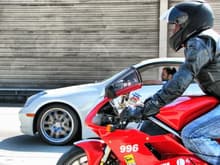 On the way to lake geneva... I'm in the G... friend on the Ducatti 996.. picture taken from a 335i
