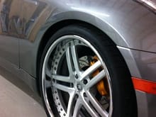 Cross drilled &amp; slotted rotors - Custom Painted Brembo Calipers