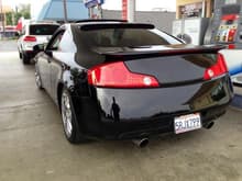 Debadged rear w/ Stillen roof wing. Still rocking oem 19s but lowered on s-techs.