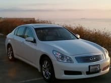 A G35X on Point Loma at dusk. Point Loma is a natural preserve on the Pacific Ocean, about 11 miles west of Downtown San Diego. The view is directly south towards the Pacific Ocean.