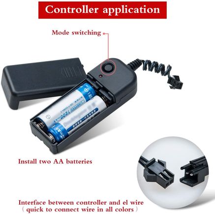 Battery powered EL wire kit