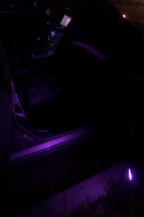 All purple lights inside and out