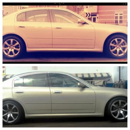 IMG 2114
Before and After pix.
top is stock suspension with 17&quot; wheels.
S Tech and 18&quot; coupe wheels.
