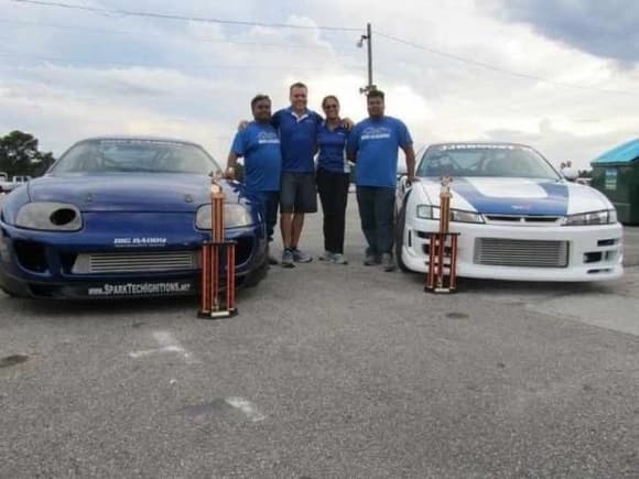 Bigdaddy performance center ...vj on left blue 7 sec supra... jason on right 7 sec 2jz powerd 240sx