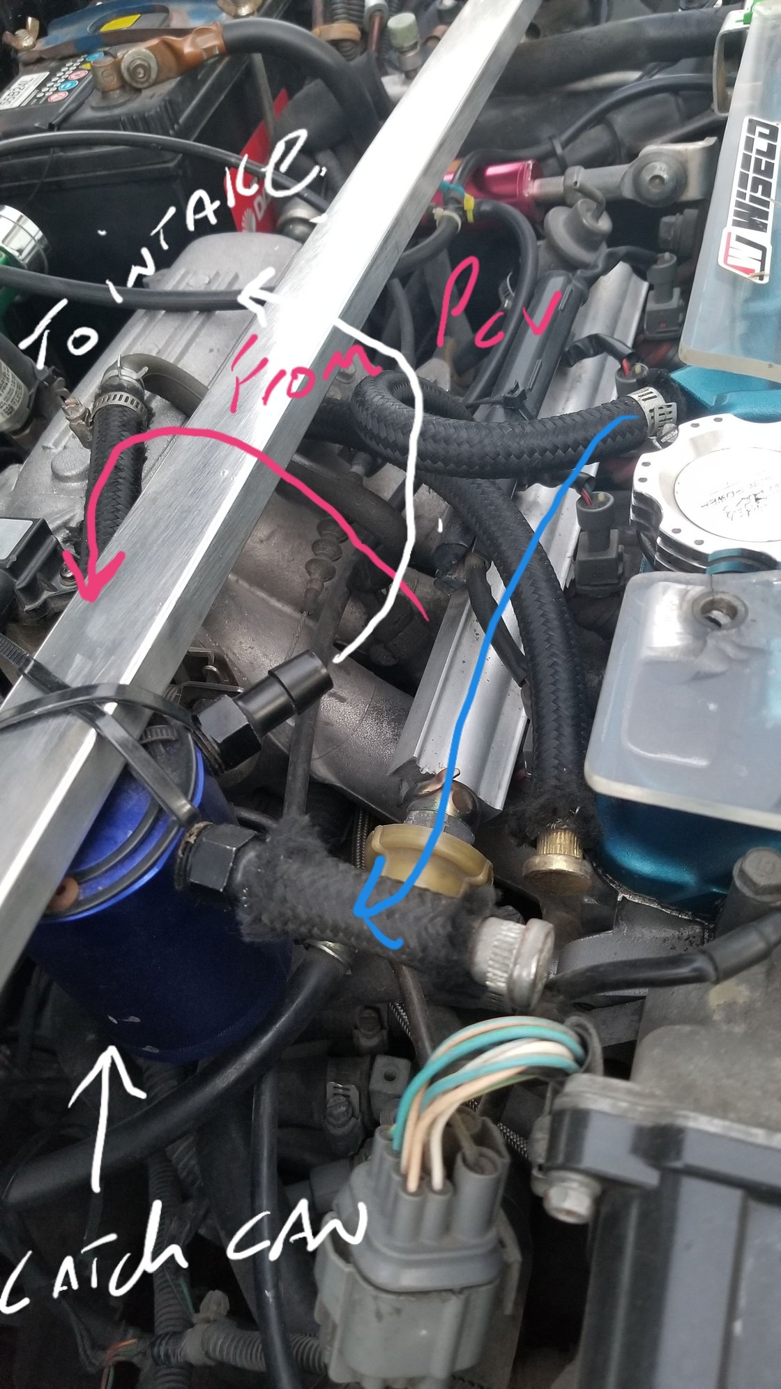 Sealed catch can setup for turbo b16 HondaTech Honda Forum Discussion