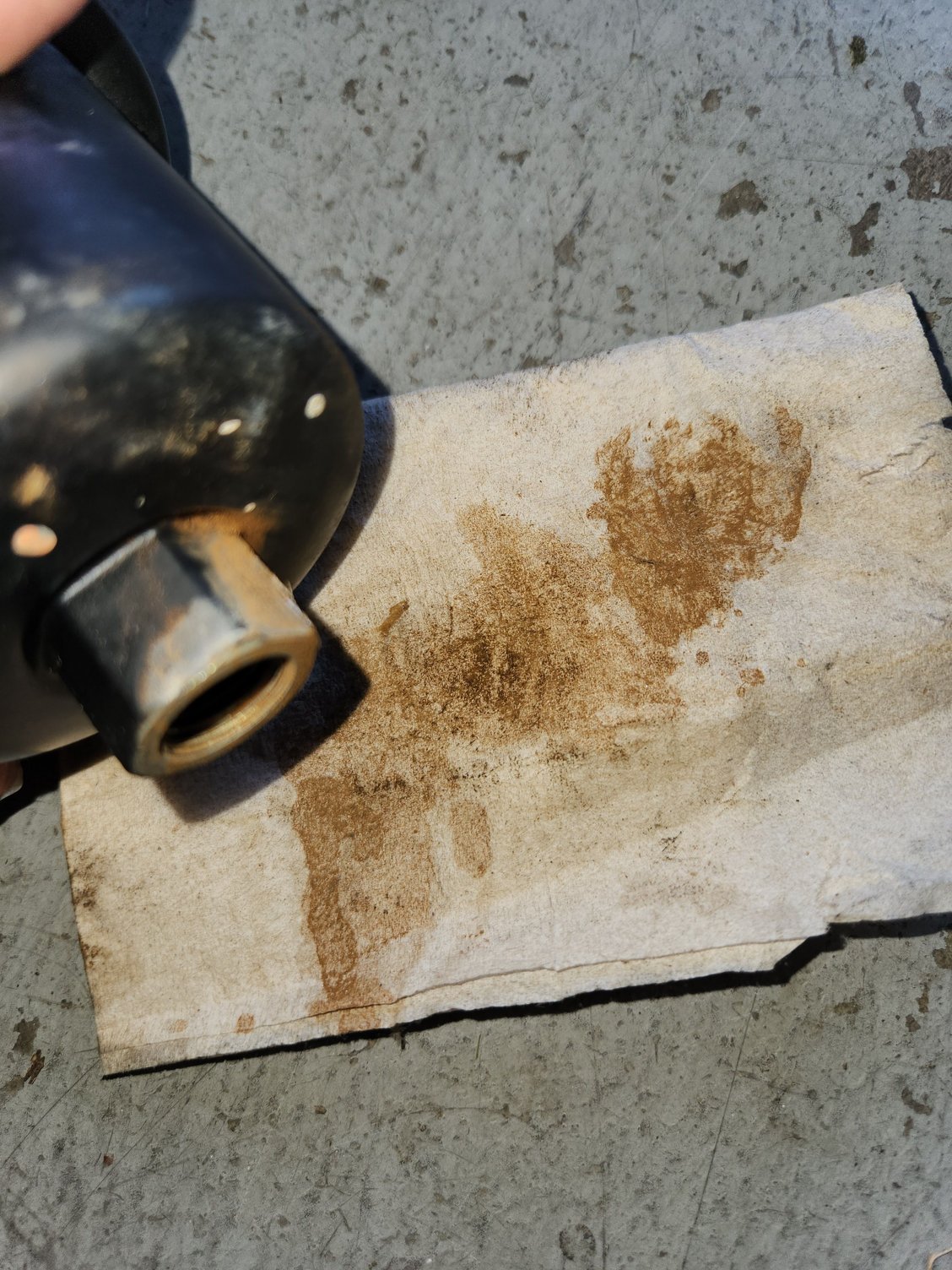 Fuel filter with sample of deposits