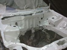 After some shaving was done we decided to go with white engine bay for a cleaner look