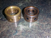 Bearing on the left is from the intake side of the turbo and the one on the right is the exhaust side.