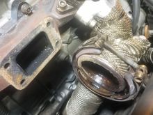 This is what you get when you rebuild a turbo but DON'T get it properly balanced. I'd say not even 10k miles and the bearings and seals were shot due to the excessive vibrations. And I'm sure the manifold, and back-pressure created by the recirc'd dumptube, didn't help matters AT ALL.