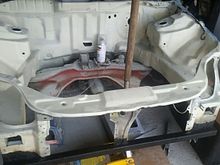 This was it afew days ago, welded a new rad support bar on.
The bay seems smooth but it'll be done in afew days,
The back corners were re welded as they were rotten.
Was very hard to grind the welds so some filler has helped out.
I'll hide the areas with catch cans eventually