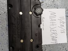 H22a4 valve cover w/plug cover. Painted black- $80