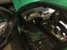 Took out the steering column and seat for maximum working comfort.
