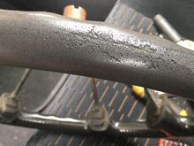 Here is the reason I needed to replace the wheel, every time I drove small specs of the wheel would come off and drive me crazy.