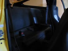 JDM/EDM rear seat setup. back was torn so added felt over to cover untill i get it reupholstered