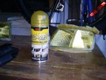 spray paint yellow corner lights