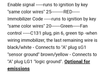 J32 "A" ecu diagram :  pin 12 pink immobilizer is there but in pin 7 (not as the diagram calls for) missing?
Pin 13 blue immobilizer enable signal is in pin 12 (not as diagram calls for) missing?
Pin 25 red immobilizer code is not in the harness completely the pin out on the plug/harness is empty ... missing?

The only solid red wire in thie part of harness is the clutch relay in pin 17 ?????