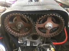 This is what my cams looked like after I aligned to TDC without the crank pulley installed and by going off of the oil pump