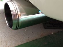 my brother in law polished up my exhaust tip while I tore the car apart.