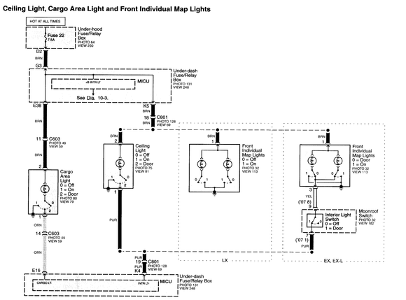 2008 CRV dome light circuit 