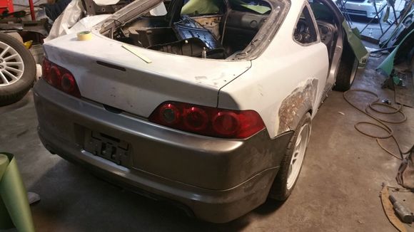 They litteraly had to remove all the bondo put on there by the previous shop, and re-make the wide panel, while making sure the bumper meets where it should.