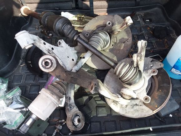 Both front control assemblies, I will sell the individual parts if wanted, its not all one thing