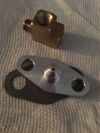 .065 oil restrictor and feed, 3 way T for oil feed