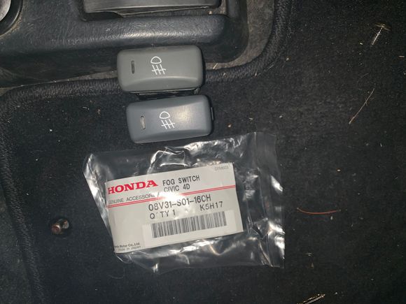 The factory fog light kit came with a lighter gray (type f) switch.. so I swapped it out for the right color to match my interior. :) 