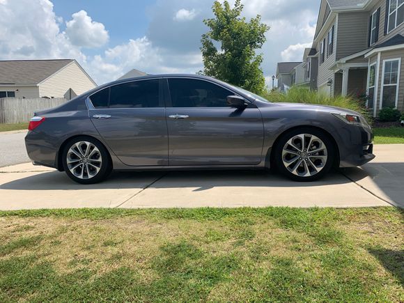 2015 Accord Sport 6sp with D2 lowering springs with stock struts