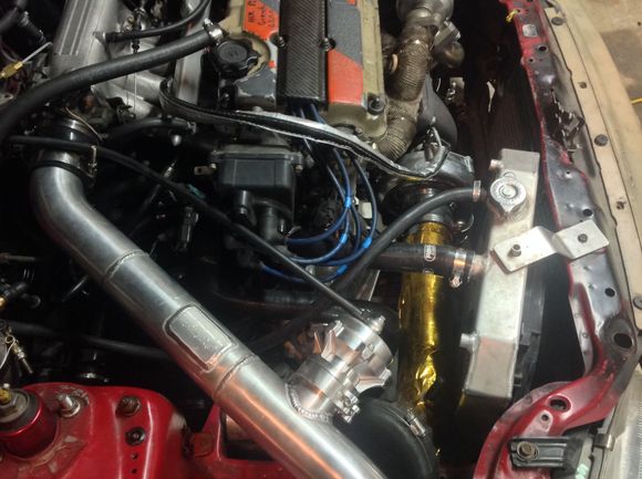 How does this look for an intake? Just threw together old intake parts I have left over from old short ram. I'm going to take the car back to the Dyno for more boost.