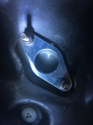 Second hole drilled and secured for center hole