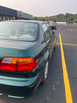 You can see the misshaping that took place due to the crash in this photo.
