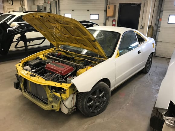 ok fellas car took a bit longer than we scheduled for but its all done now and finally home. I've been very busy with other projects which gives the paint some time to real heal up. hopefully this weekend I can get some hours into it.